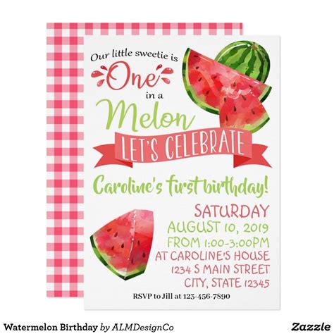 Watermelon Invitation Template Free